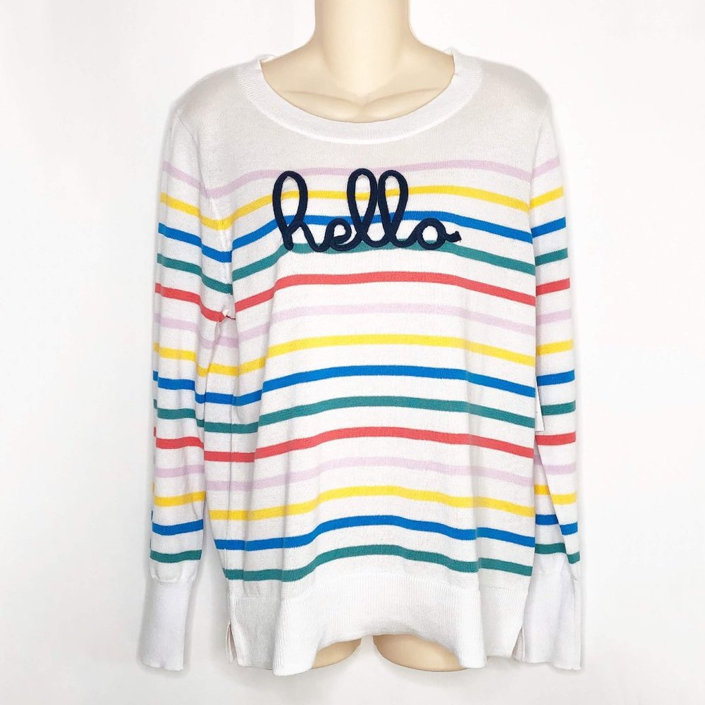 Time and Tru | Hello Multicolored Striped Sweater